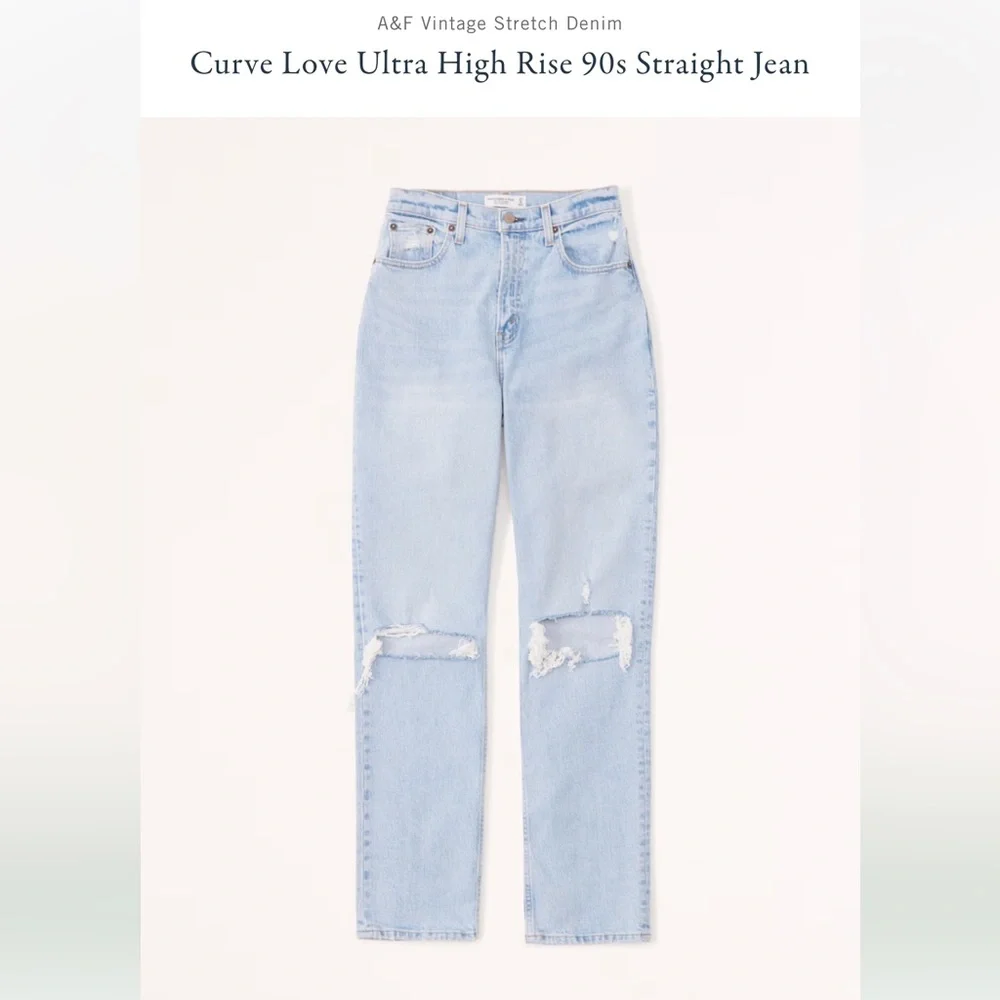 Abercrombie curve love High Rise 90’s straight jean - Picture 2 of 2